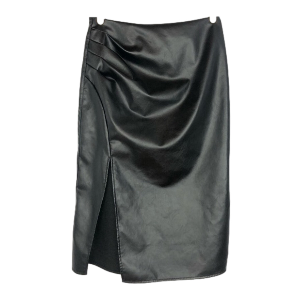 Black faux leather skirt